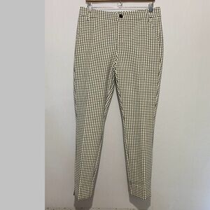 Cabi 3203 Windowpane Trouser Pants Women’s Size 10 Black White Check Slim Fit